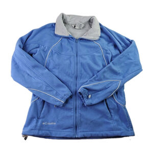Columbia Tech Full-Zip Fleece Jacket Light Blue Women's Size Large